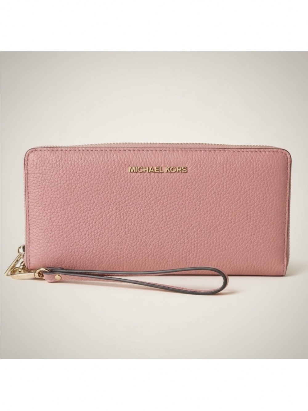 Michael Kors Rose Pink Pebbled Leather Wristlet